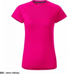 MALFINI Destiny 176 - ADLER - Koszulka damska, 160 g/m, 5% elastan, 95% micro poliester - neon różowy L. Czerwone t-shirty damskie Malfini, l, bez wzorów, z elastanu, bez kołnierzyka. Za 37.75 zł.