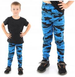 Getry chłopięce Długie legginsy Spodnie Niebieskie Moro 98. Niebieskie spodnie materiałowe dla chłopców LAEMI, bez wzorów. Za 46.88 zł.