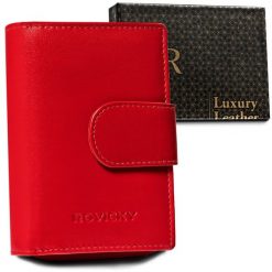 Portfel skórzany Rovicky R-RD-41-GCL Red czerwony. Czerwone portfele damskie ROVICKY, bez wzorów, ze skóry. Za 61.99 zł.