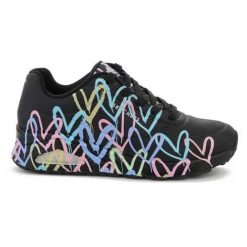 Buty do chodzenia damskie Skechers Uno-Spread The Love. Czarne obuwie sportowe damskie Skechers, bez wzorów, z materiału, trekkingowe. Za 536.00 zł.