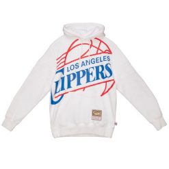 Sweatshirt z kapturem Los Angeles Clippers. Białe bluzy męskie Mitchell & Ness, bez wzorów, z kapturem. Za 434.50 zł.