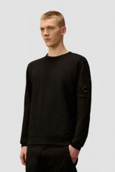 C.P. COMPANY Czarna męska bluza Crew Neck, Rozmiar XL. Czarne bluzy męskie C.P. Company, m, bez wzorów, bez kaptura. W wyprzedaży za 570.99 zł.