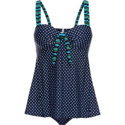 Tankini na fiszbinach (2 części) bonprix niebiesko-biały w groszki. Niebieskie bikini damskie bonprix, w grochy. Za 129.99 zł.