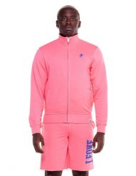 Męska bluza z zamkiem błyskawicznym na całej długości i odważnym kolorze. Brązowe bluzy męskie LEONE 1947 APPAREL, l, bez wzorów, z bawełny, bez kaptura. Za 105.21 zł.