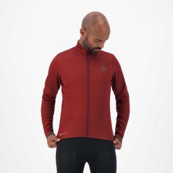 Kurtka rowerowa męska Rogelli ESSENTIAL softshell. Czerwone kurtki męskie Rogelli, l, bez wzorów, z softshellu, sportowe, bez kaptura. Za 383.00 zł.