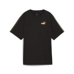 Damska koszulka ESS TAPE MINIMAL GOLD PUMA Black. Białe koszulki sportowe damskie Puma, bez wzorów, na fitness i siłownię. W wyprzedaży za 105.45 zł.