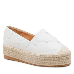 Espadryle DeeZee. Białe espadryle damskie DeeZee, bez wzorów, bez obcasa, bez zapięcia. Za 119.99 zł.