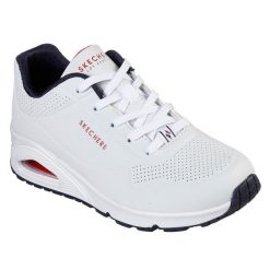 Buty do chodzenia damskie Skechers Uno-Stand on Air. Białe obuwie sportowe damskie Skechers, bez wzorów, z materiału, trekkingowe, Skechers Sport. Za 416.00 zł.