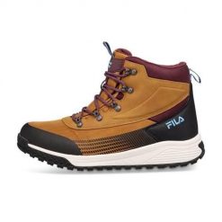 Buty do chodzenia męskie Fila Hikebooster Mid. Brązowe buty sportowe męskie Fila, z materiału, za kostkę, bez zapięcia, trekkingowe. Za 424.00 zł.