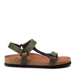 Sandały Scholl. Zielone klapki damskie Scholl, bez wzorów, bez obcasa, na płaskiej podeszwie, bez zapięcia. Za 344.99 zł.