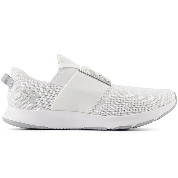Buty damskie New Balance NERGIZE WXNRGTL3 – białe. Białe obuwie sportowe damskie New Balance, bez wzorów, z materiału, na fitness i siłownię. Za 169.99 zł.