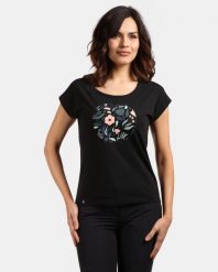 Damska bawełniana koszulka Kilpi ROANE-W. Czarne t-shirty damskie Kilpi, bez wzorów, z bawełny, bez kołnierzyka. Za 50.25 zł.