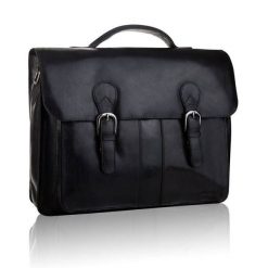 Torba męska BETLEWSKI vintage TBS-315 CZARNY. Czarne torby na laptopa męskie Betlewski, bez wzorów, z materiału. Za 649.99 zł.