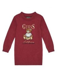 Guess Sukienka dzianinowa K5BK01 Z3GS0 Bordowy Regular Fit. Czerwone sukienki dla dziewczynek Guess, z aplikacjami, z dzianiny, bez ramiączek. Za 159.99 zł.