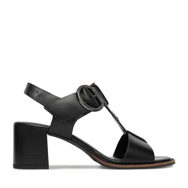 Sandały Beverly Hills Polo Club. Czarne sandały damskie Beverly Hills Polo Club, bez wzorów, bez obcasa, na słupku, bez zapięcia. Za 332.99 zł.