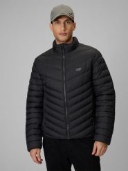 4F Kurtka z wypełnieniem syntetycznym męska - czarna XL. Czarne kurtki męskie 4f, m, bez wzorów, z materiału, bez kaptura. Za 249.99 zł.