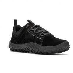 Buty do chodzenia damskie Merrell Wrapt. Czarne obuwie sportowe damskie Merrell, bez wzorów, z materiału, trekkingowe. Za 619.99 zł.