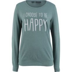 Bluza dresowa bonprix zielony eukaliptus z nadrukiem. Bluzy damskie marki KALENJI. Za 59.99 zł.