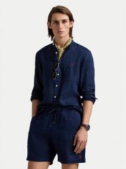 Polo Ralph Lauren Koszula 710968925002 Granatowy Slim Fit. Niebieskie koszule męskie Polo Ralph Lauren, l, bez wzorów, ze lnu, bez kołnierzyka, bez ramiączek. Za 459.99 zł.