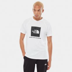 Koszulka sportowa męska The North Face Red Box Tee. Białe koszulki sportowe męskie The North Face, m, bez wzorów, bez kołnierzyka, bez ramiączek, trekkingowe. Za 258.00 zł.
