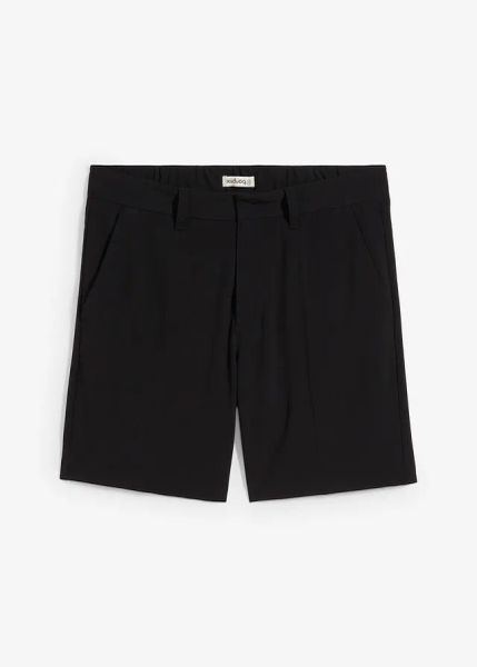 Eleganckie szorty, Relaxed Fit. Czarne eleganckie spodnie męskie bonprix, m, bez wzorów. Za 127.99 zł.
