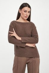 Sweter damski z metaliczną nicią Vasto MARELLA MONOCHROME. Swetry damskie Marella, s, bez wzorów, bez kołnierzyka, bez ramiączek, bez kaptura. Za 819.00 zł.