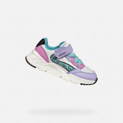 Buty dziewczęce Geox Loftus A. Czerwone buty sportowe dziewczęce Geox, bez wzorów, bez zapięcia, trekkingowe. Za 256.00 zł.