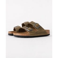 Klapki dorosłych Birkenstock Arizona Faded. Szare klapki damskie Birkenstock, bez wzorów, z materiału, klasyczne, bez obcasa. Za 569.45 zł.