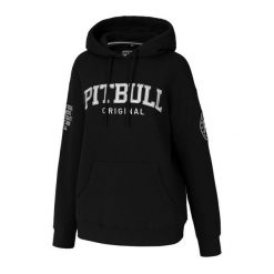 Bluza damska Pitbull z kapturem oversize Tyrian. Czarne bluzy damskie PITBULL, s, bez wzorów, z kapturem. W wyprzedaży za 199.00 zł.