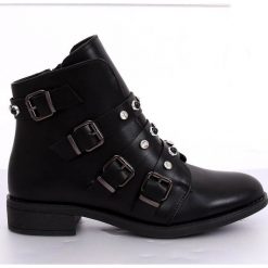 Botki sztyblety czarne HQ2366 Black. Czarne botki damskie ButyModne, ze skóry ekologicznej, rockowe, bez obcasa, bez zapięcia. W wyprzedaży za 98.84 zł.