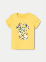 NAME IT T-Shirt Vibeke 13228146 Żółty Regular Fit. Żółte t-shirty i topy dla dziewczynek Name it, bez wzorów, z bawełny, bez ramiączek. Za 29.99 zł.