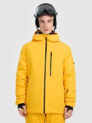4F Kurtka narciarska membrana 15000 męska - żółta M. Żółte kurtki męskie 4f, na zimę, m, bez wzorów, z materiału, bez kaptura. Za 999.99 zł.