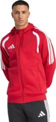 Adidas Bluza męska adidas Tiro 26 League Sweat Full Zip Hoodie czerwona KF9106 S. Czerwone bluzy męskie Adidas, m, bez wzorów, bez kaptura. Za 182.52 zł.