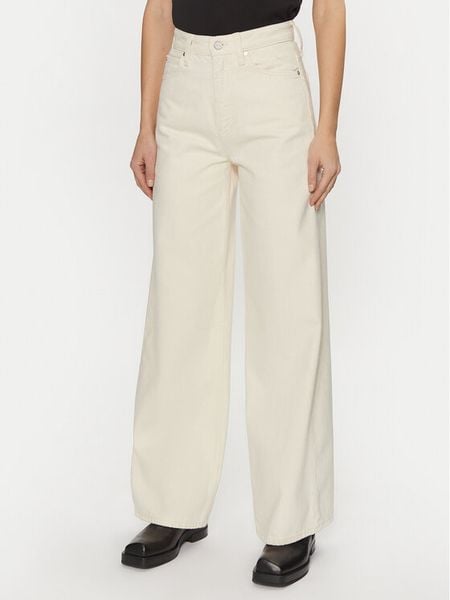 Calvin Klein Jeansy K20K208018 Écru Wide Leg. Białe jeansy damskie Calvin Klein. Za 349.99 zł.