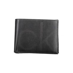 Skórzay portfel w kolorze czarnym. Czarne portfele męskie Calvin Klein, bez wzorów, ze skóry. W wyprzedaży za 229.95 zł.