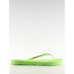 Japonki gumowe zielone CK40P LT.GREEN. Zielone klapki damskie ButyModne, bez wzorów, bez obcasa. Za 58.36 zł.