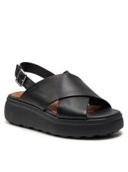 Geox Sandały D Spherica Ec4.1 S D45D4A 00085 C9999 Czarny. Czarne klapki damskie Geox, bez wzorów, ze skóry, bez obcasa, na płaskiej podeszwie, bez zapięcia. Za 309.99 zł.