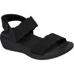 Sandały damskie Skechers Arya Favorite Finds. Czarne sandały damskie Skechers, bez wzorów, z materiału, bez obcasa, bez zapięcia. Za 390.00 zł.