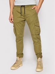 Alpha Industries Joggery 116202 Zielony Tapered Fit. Zielone spodnie materiałowe męskie Alpha Industries, m, bez wzorów, z bawełny. Za 219.99 zł.