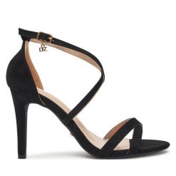 Sandały DeeZee. Czarne sandały damskie DeeZee, bez wzorów, bez obcasa, na szpilce, bez zapięcia. Za 139.99 zł.