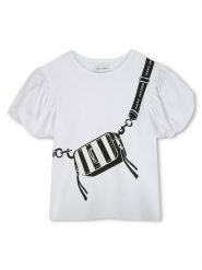 Marc Jacobs T-Shirt W60464 Biały Regular Fit. Białe t-shirty i topy dla dziewczynek Marc Jacobs, bez wzorów, z bawełny, bez ramiączek. Za 179.99 zł.