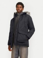 Jack & Jones Parka Construct 12258406 Czarny Regular Fit. Czarne kurtki męskie Jack & Jones, m, bez wzorów, z syntetyku, bez kaptura. Za 269.99 zł.
