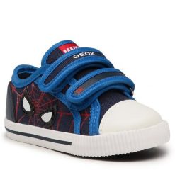 Tenisówki Geox. Niebieskie półbuty chłopięce Geox, bez wzorów, bez zapięcia. Za 199.99 zł.