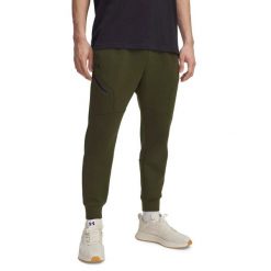 Spodnie Under Armour Ua Unstoppable Flc Jgr Eu Dorośli. Zielone spodnie sportowe męskie Under Armour, s, bez wzorów, z bawełny, na fitness i siłownię. Za 529.99 zł.