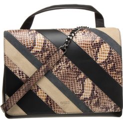 Skórzana torebka "Issia 3" w kolorze czarno-beżowym - 32 x 24 x 11 cm. Brązowe torby na ramię damskie marki BREE. W wyprzedaży za 864.95 zł.