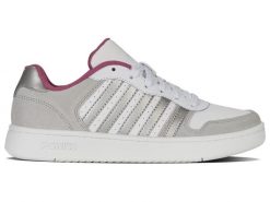 Buty sportowe COURT PALISADES (96931-058-M). Białe obuwie sportowe damskie K-SWISS, bez wzorów, na fitness i siłownię. Za 139.00 zł.