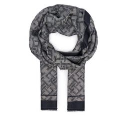 Szal Tommy Hilfiger. Niebieskie szaliki i chusty damskie Tommy Hilfiger, bez wzorów. Za 289.99 zł.