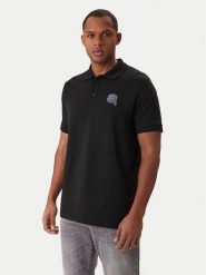 KARL LAGERFELD Polo 745022 561235 Czarny Regular Fit. Czarne koszulki polo męskie KARL LAGERFELD, m, bez wzorów, z bawełny, bez ramiączek. Za 479.99 zł.