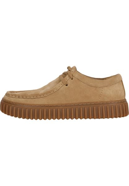 Mokasyny Clarks Torhill Lo. Brązowe mokasyny męskie Clarks, z materiału, wakacyjne. Za 495.30 zł.