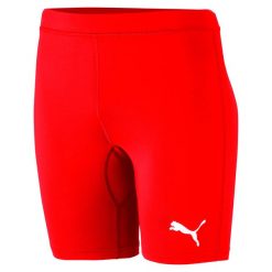 Spodenki kompresyjne męskie PUMA Liga Baselayer Short Tight. Czerwone krótkie spodenki sportowe męskie Puma, m, bez wzorów, do piłki nożnej. Za 174.50 zł.